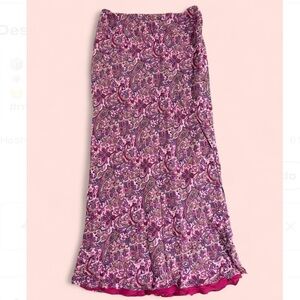 Karen Kane Pink Paisley Flowy Midi Skirt | Size S